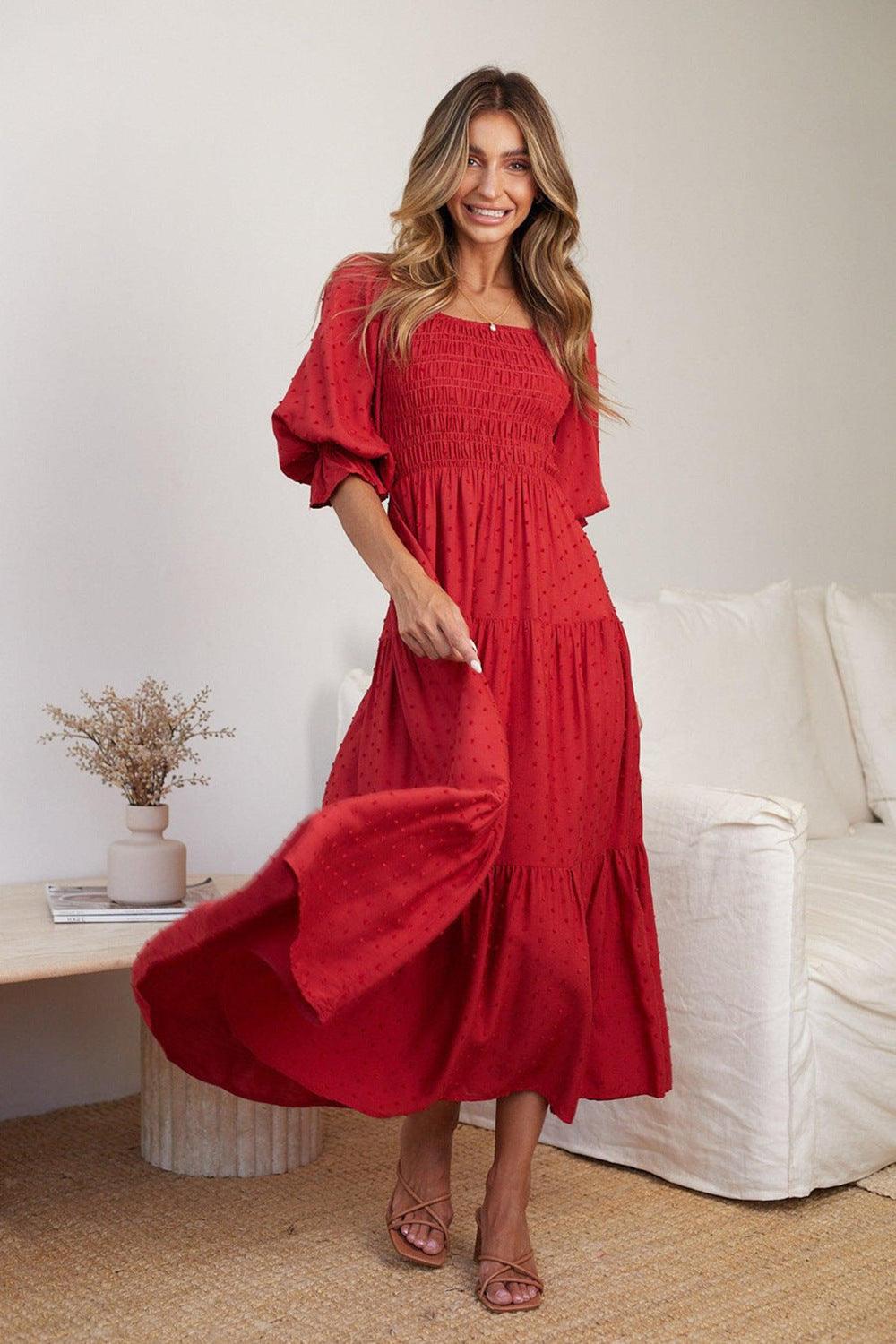 Dresses Women – Timeless Styles Every Occasion | Modestly Vogue Women Clothing Short Sleeved Ruffled High Waist Maxi Dress - Modestly Vogue 