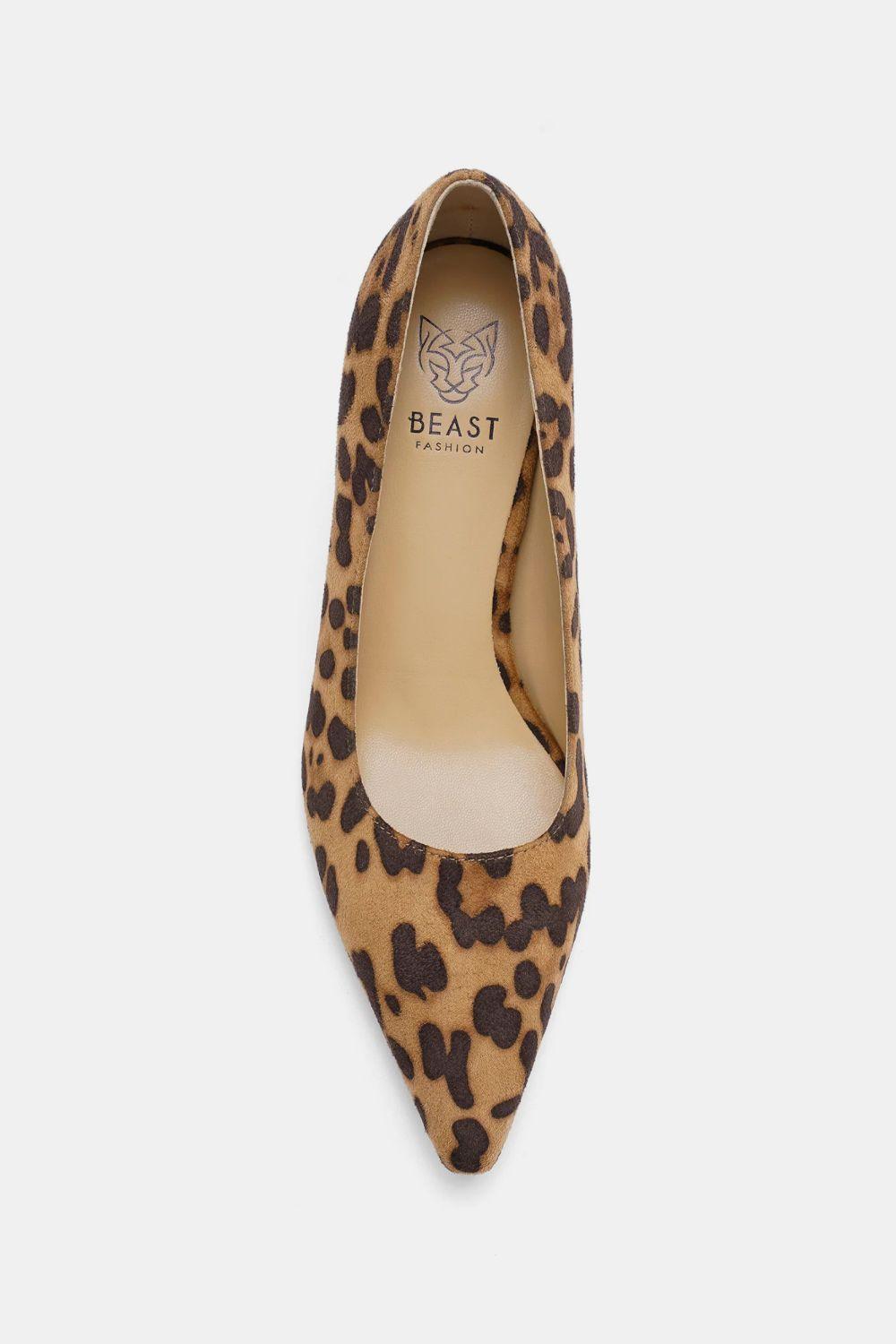 Stylish Heels for Women – Trendy & Comfortable High Heels for Every Occasion | Modestly Vogue Beast Fashion Faux Suede Leopard Point Toe Pumps - Modestly Vogue 