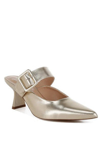 Stylish Heels for Women – Trendy & Comfortable High Heels for Every Occasion | Modestly Vogue Bismi Large Buckle Kitten Heel Mules - Modestly Vogue 