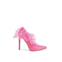 Stylish Heels – Trendy High Heels Occasion | DiscreetPink Barbie Pump with Polka Dot Tulle - Modestly Vogue 