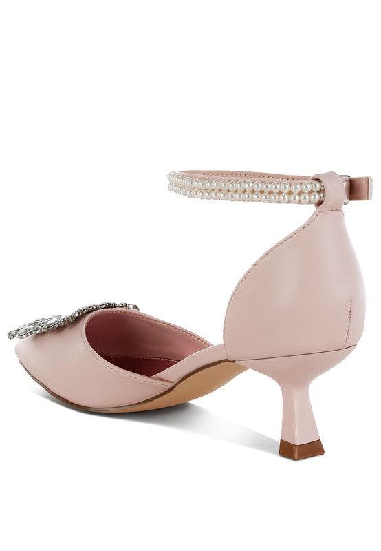 Stylish Heels for Women – Trendy & Comfortable High Heels for Every Occasion | Modestly Vogue Onkana Diamante Brooch Kitten Heel Sandals - Modestly Vogue 