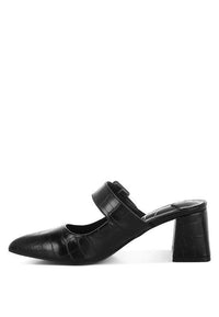 Stylish Heels for Women – Trendy & Comfortable High Heels for Every Occasion | Modestly Vogue Pinacola Croco Buckle Strap Detail Mules - Modestly Vogue 