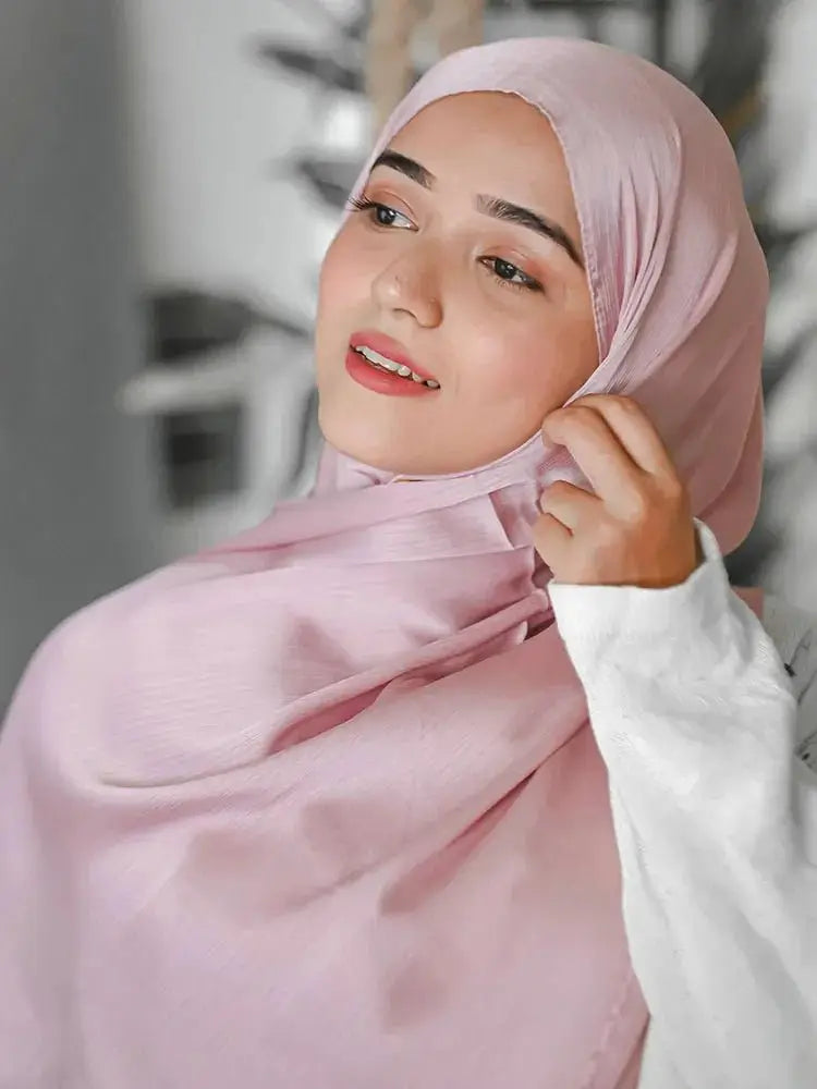 Stylish & Modest Hijabs for Women – Trendy, Elegant Hijab Collection | Modestly Vogue Hot Premium Satin Crinkle Hijab Scarf Chiffon Shawl Plain Muslim Women - Modestly Vogue 