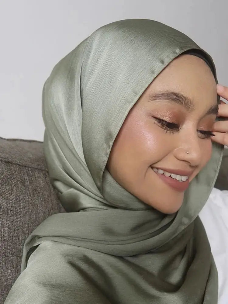 Stylish & Modest Hijabs for Women – Trendy, Elegant Hijab Collection | Modestly Vogue Hot Premium Satin Crinkle Hijab Scarf Chiffon Shawl Plain Muslim Women - Modestly Vogue 