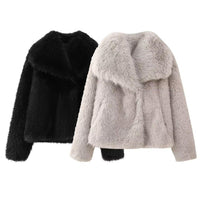 Stylish Outerwear for Women – Trendy Jackets, Coats & More for Every Season | Modestly Vogue Artificial Fur Mink like Coat Winter Coat Socialite Top - Modestly Vogue 