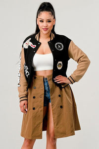 Stylish Outerwear for Women – Trendy Jackets, Coats & More for Every Season | Modestly Vogue Athina Black Queen letterman Jacket - Modestly Vogue 