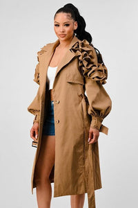 Women – Jackets, Coats More | ATHINA FALL TRANSTION FLORAL SLEEVE TRENCH COAT - Modestly Vogue 