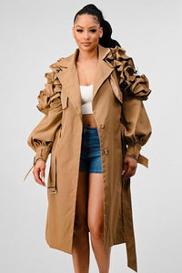 Stylish Outerwear for Women – Trendy Jackets, Coats & More for Every Season | Modestly Vogue ATHINA FALL TRANSTION FLORAL SLEEVE TRENCH COAT - Modestly Vogue 