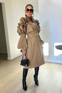 Women – Jackets, Coats More | ATHINA FALL TRANSTION FLORAL SLEEVE TRENCH COAT - Modestly Vogue 