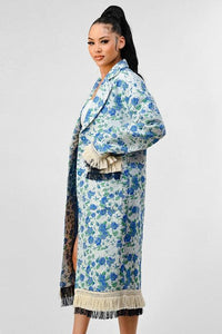 Women – Jackets, Coats More | ATHINA FLORAL PRINT TASSLE TRENCH COAT - Modestly Vogue 