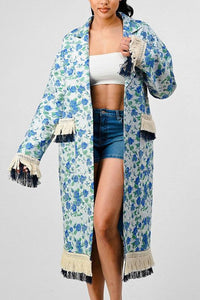 Women – Jackets, Coats More | ATHINA FLORAL PRINT TASSLE TRENCH COAT - Modestly Vogue 