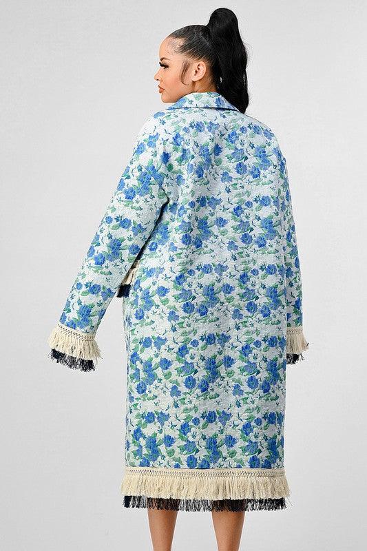 Women – Jackets, Coats More | ATHINA FLORAL PRINT TASSLE TRENCH COAT - Modestly Vogue 