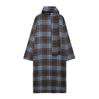 Stylish Outerwear for Women – Trendy Jackets, Coats & More for Every Season | Modestly Vogue Autumn Women Scarf Collar Long Sleeve Woolen Plaid Coat Large Coat - Modestly Vogue 