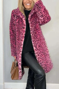 Stylish Outerwear for Women – Trendy Jackets, Coats & More for Every Season | Modestly Vogue Fall Winter Leopard Print Plush Mid Length Coat - Modestly Vogue 