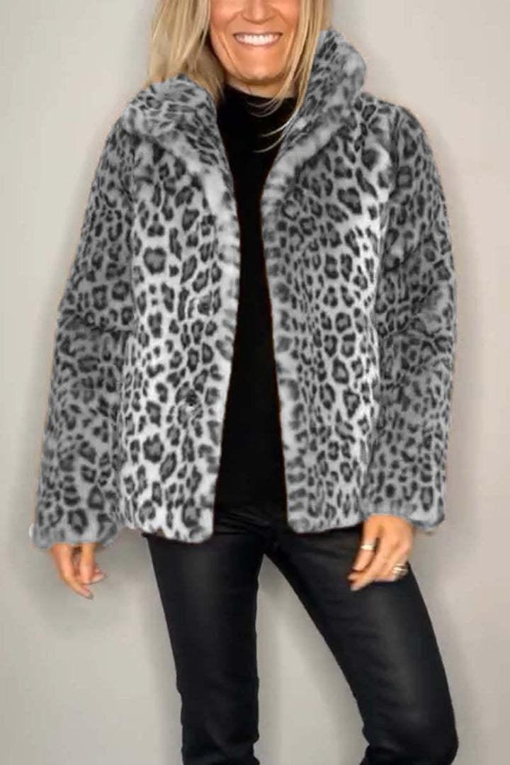 Stylish Outerwear for Women – Trendy Jackets, Coats & More for Every Season | Modestly Vogue Fall Winter Leopard Print Plush Mid Length Coat - Modestly Vogue 