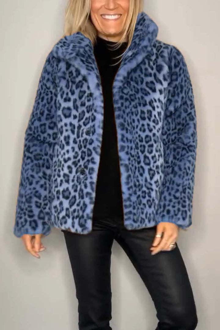 Stylish Outerwear for Women – Trendy Jackets, Coats & More for Every Season | Modestly Vogue Fall Winter Leopard Print Plush Mid Length Coat - Modestly Vogue 