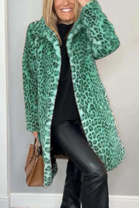 Stylish Outerwear for Women – Trendy Jackets, Coats & More for Every Season | Modestly Vogue Fall Winter Leopard Print Plush Mid Length Coat - Modestly Vogue 