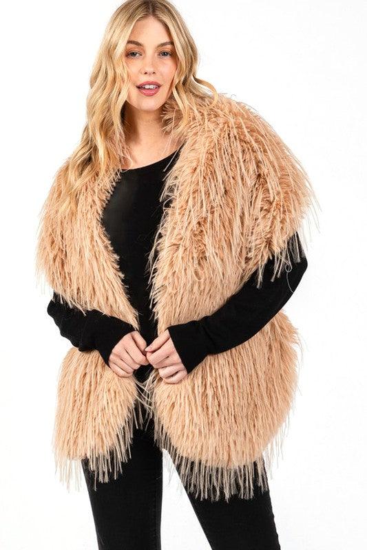 Stylish Outerwear for Women – Trendy Jackets, Coats & More for Every Season | Modestly Vogue Faux Fur Iconic Pull Through Shawl - Modestly Vogue 