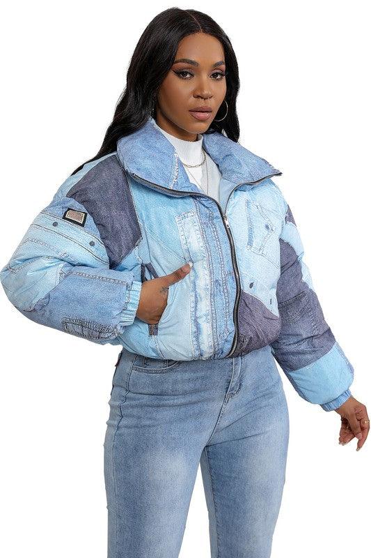 Denim Outerwear – Jackets, Coats Season | Curvy Fit | - Clothing | PUFFER JACKET - Modestly Vogue 