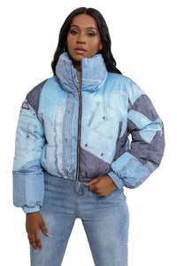 Denim Outerwear – Jackets, Coats Season | Curvy Fit | - Clothing | PUFFER JACKET - Modestly Vogue 