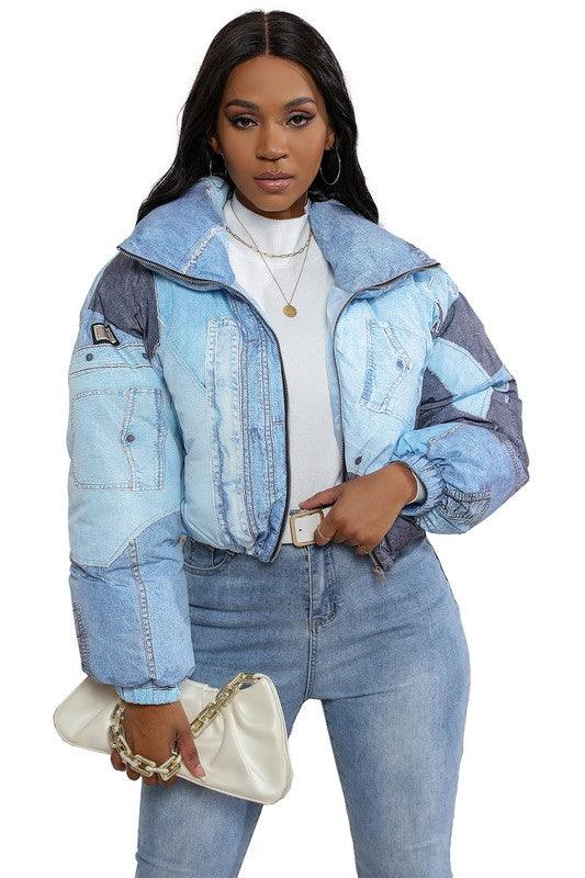 Denim Outerwear – Jackets, Coats Season | Curvy Fit | - Clothing | PUFFER JACKET - Modestly Vogue 