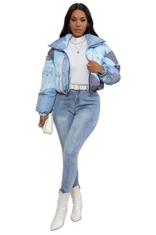 Denim Outerwear – Jackets, Coats Season | Curvy Fit | - Clothing | PUFFER JACKET - Modestly Vogue 