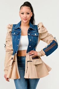 Denim – Jackets, Coats | Peplum Panache Jacket - Modestly Vogue 