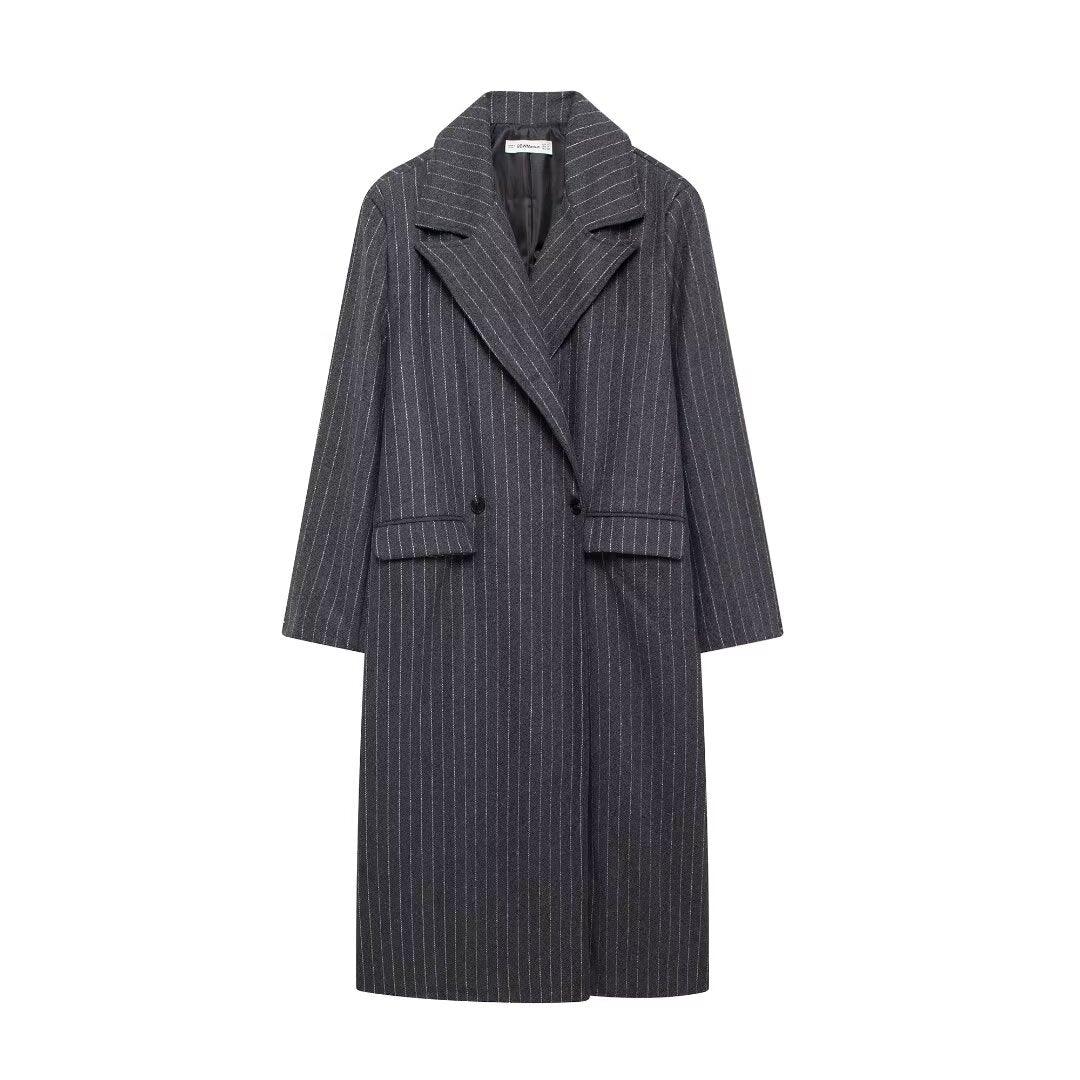 Stylish Outerwear for Women – Trendy Jackets, Coats & More for Every Season | Modestly Vogue Women Clothing Spring Autumn Oversized Casual Long Striped Knitted Trench Coat Women - Modestly Vogue 