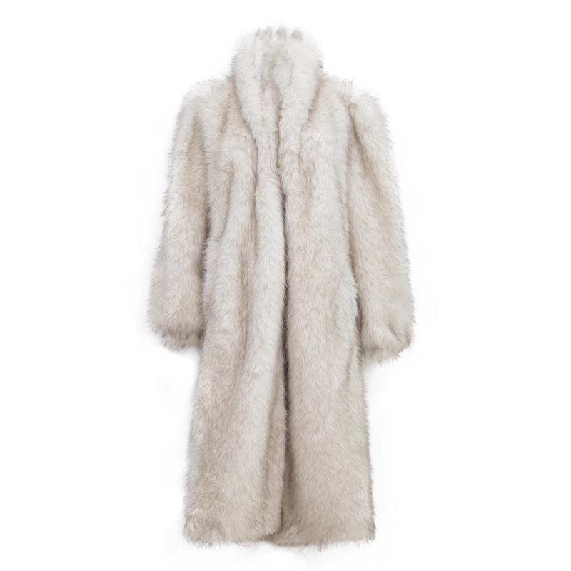 Stylish Outerwear for Women – Trendy Jackets, Coats & More for Every Season | Modestly Vogue Women Raccoon Fur Coat Long Fox Fur Big Fur Collar Fur Coat Loose Casual Trench Coat Thick - Modestly Vogue 