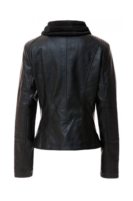 Outerwear – Jackets, Coats & More Season | 's Hood PU Leather Jacket - Modestly Vogue 