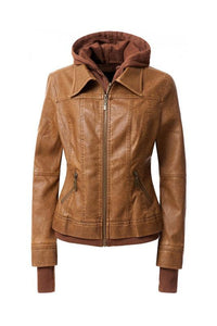 Outerwear – Jackets, Coats & More Season | 's Hood PU Leather Jacket - Modestly Vogue 