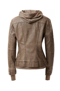 Outerwear – Jackets, Coats & More Season | 's Hood PU Leather Jacket - Modestly Vogue 