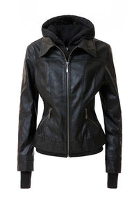 Outerwear – Jackets, Coats & More Season | 's Hood PU Leather Jacket - Modestly Vogue 