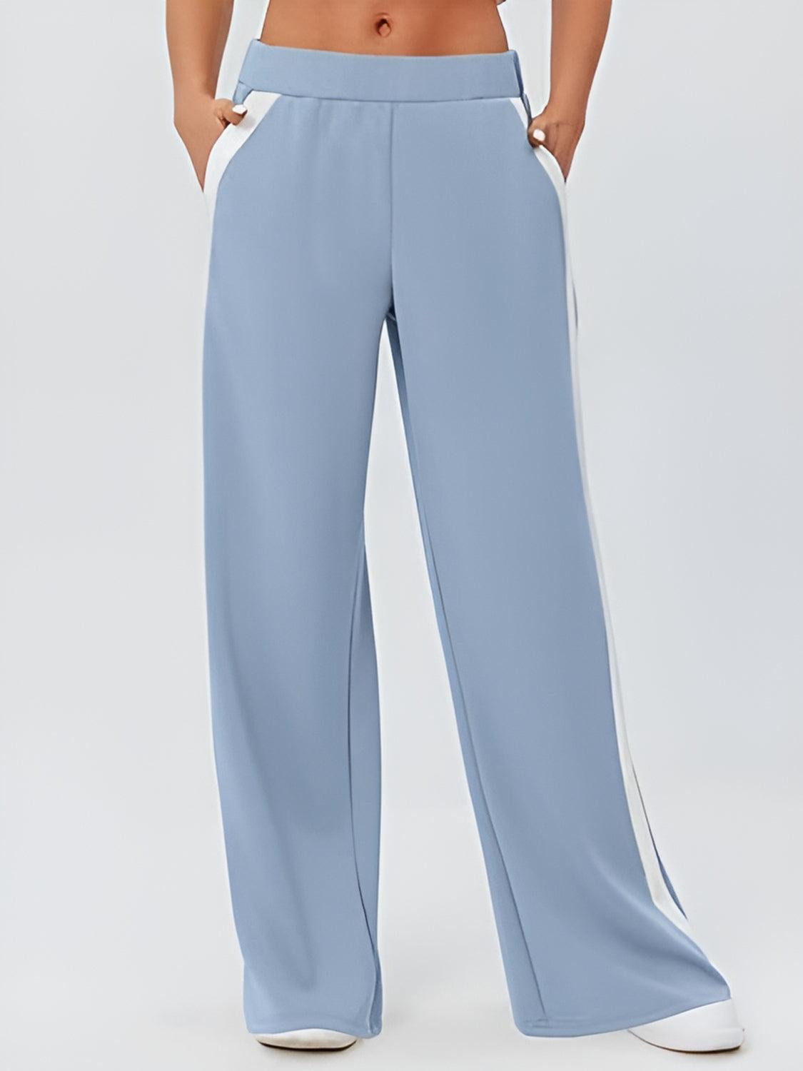 Pants Women – Pants | Side Striped Wide Leg Pants - Modestly Vogue 