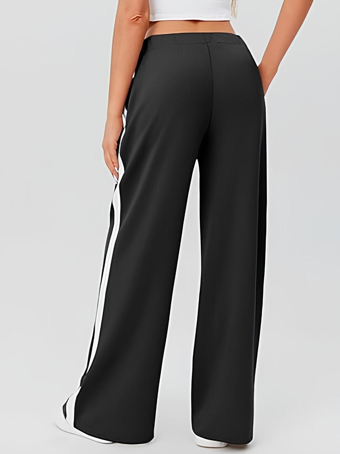 Pants Women – Pants | Side Striped Wide Leg Pants - Modestly Vogue 