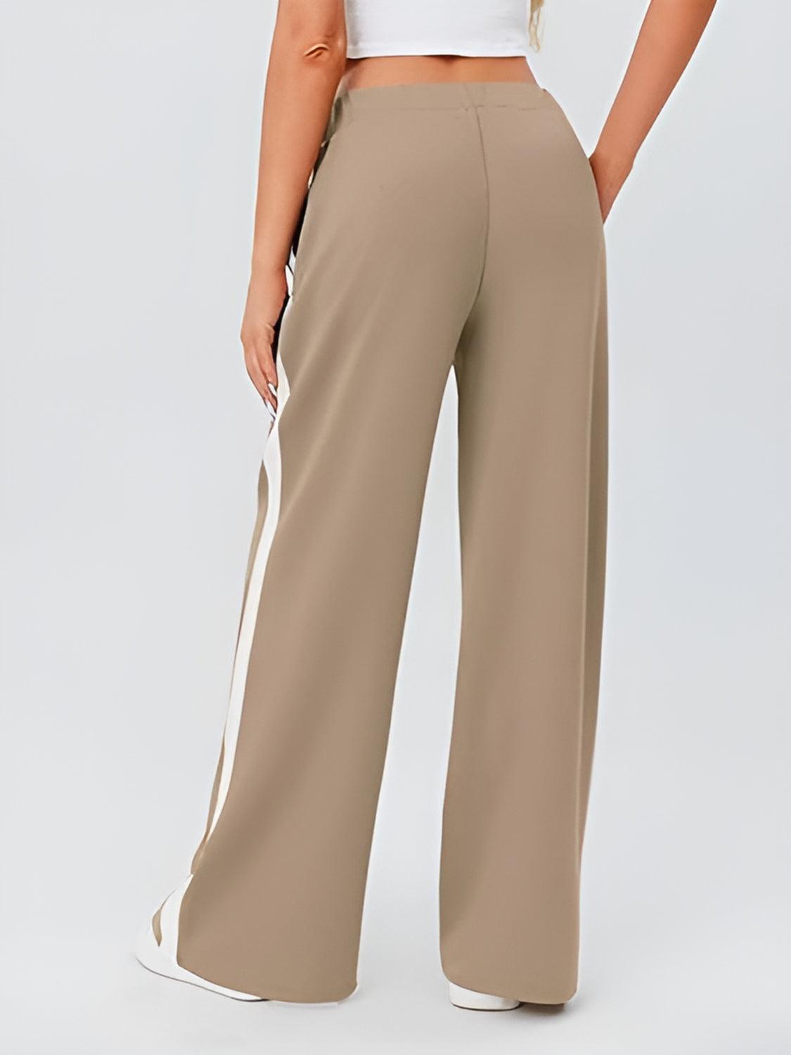 Pants Women – Pants | Side Striped Wide Leg Pants - Modestly Vogue 