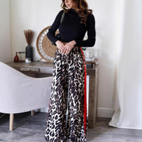 Stylish Pants for Women – Trendy & Comfortable Pants for Every Occasion | Modestly Vogue Women Trousers Internet Celebrity Same Leopard Print Stitching Wide Leg Trousers - Modestly Vogue 