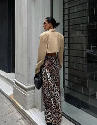 Stylish Skirts for Women – Trendy & Versatile Skirts for Every Occasion | Modestly Vogue Animal Print Satin Long Line Skirt - Modestly Vogue 