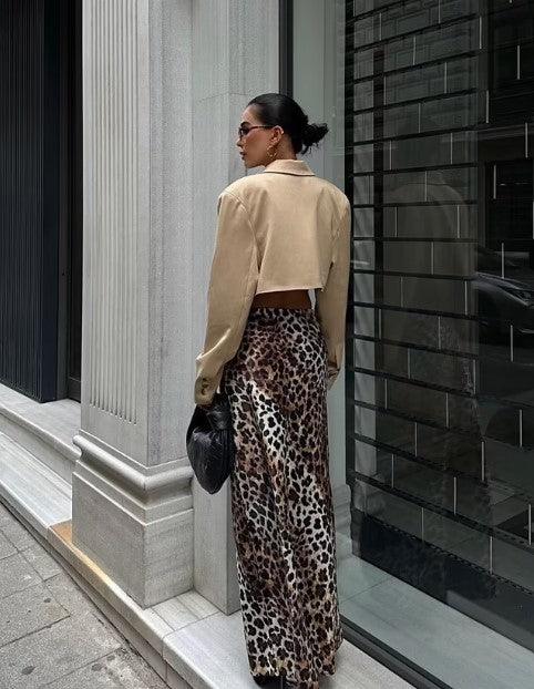 Stylish Skirts for Women – Trendy & Versatile Skirts for Every Occasion | Modestly Vogue Animal Print Satin Long Line Skirt - Modestly Vogue 