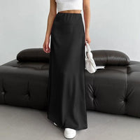 Stylish Skirts for Women – Trendy & Versatile Skirts for Every Occasion | Modestly Vogue Autumn Imitation Acetate Satin Skirt Women All Match A line Skirt - Modestly Vogue 