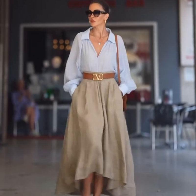 Skirts Women – Skirts | Autumn Western Simple Solid Color All Matching Skirt - Modestly Vogue 