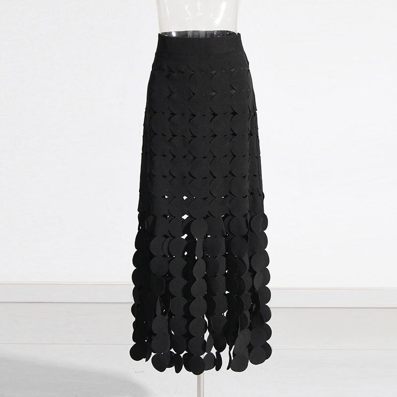 Stylish Skirts for Women – Trendy & Versatile Skirts for Every Occasion | Modestly Vogue Dress Early Spring Stitching Wafer Tassel High Waist Solid Color Skirt - Modestly Vogue 