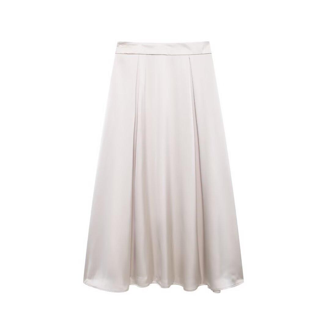 Skirts for Women – & Versatile Skirts for Every Occasion | Fall Collarless Solid Color Suit High Waist Satin Skirt Set Women Clothing - Modestly Vogue 