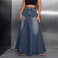 Denim – | Curvy Fit | - Clothing | Vintage Washed Midi Skirt - Modestly Vogue 