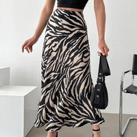 Stylish Skirts for Women – Trendy & Versatile Skirts for Every Occasion | Modestly Vogue High Waist Slim Slimming Zebra Pattern A Swing Skirt Fall Winter Arrival Women - Modestly Vogue 