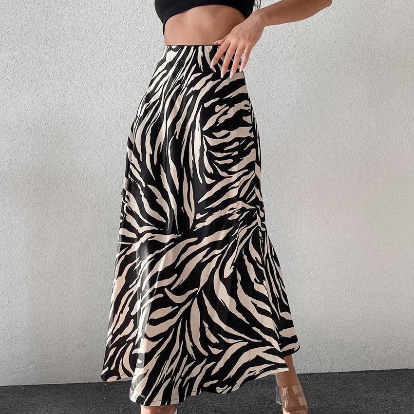 Stylish Skirts for Women – Trendy & Versatile Skirts for Every Occasion | Modestly Vogue High Waist Slim Slimming Zebra Pattern A Swing Skirt Fall Winter Arrival Women - Modestly Vogue 