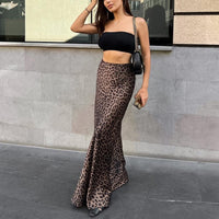 Stylish Skirts for Women – Trendy & Versatile Skirts for Every Occasion | Modestly Vogue Leopard Print Printed Sheath Fishtail Skirt Mop Skirt Autumn Women Clothing Drape Dress - Modestly Vogue 