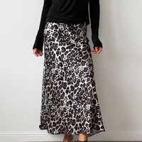 Stylish Skirts for Women – Trendy & Versatile Skirts for Every Occasion | Modestly Vogue Leopard Print Satin A Swing Skirt Autumn Arrival All Match Long Skirt for Women - Modestly Vogue 