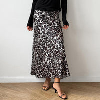 Stylish Skirts for Women – Trendy & Versatile Skirts for Every Occasion | Modestly Vogue Leopard Print Satin A Swing Skirt Autumn Arrival All Match Long Skirt for Women - Modestly Vogue 