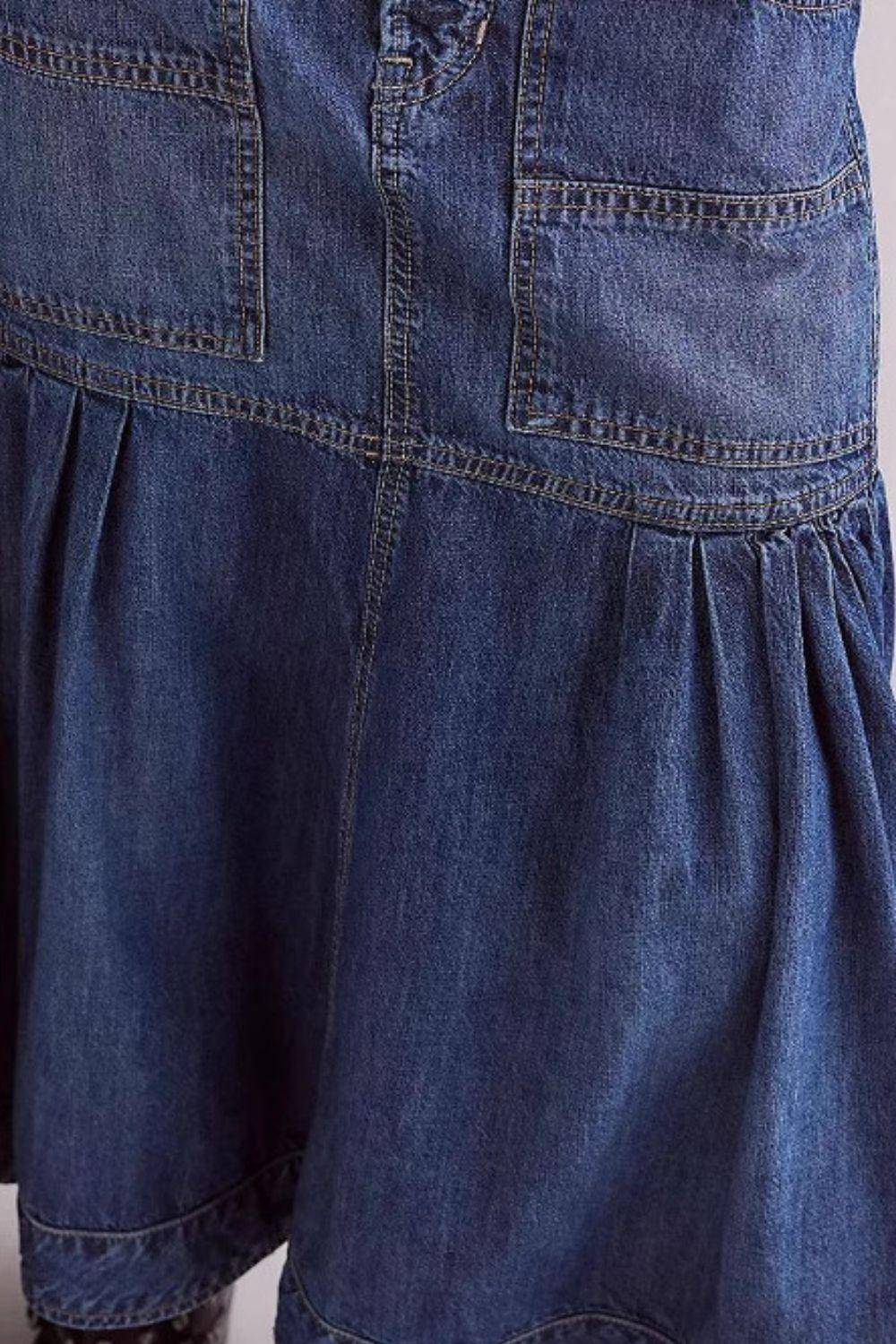 Denim – | Midi Skirt with Pockets - Modestly Vogue 